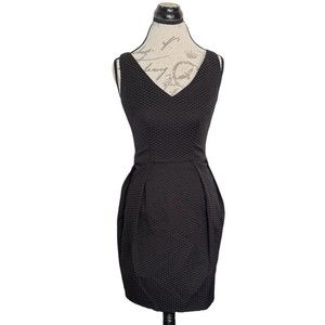 Ivy+ blu Womens Dress Size 2 Sleeveless Pleated Black Textured Holiday Night Out